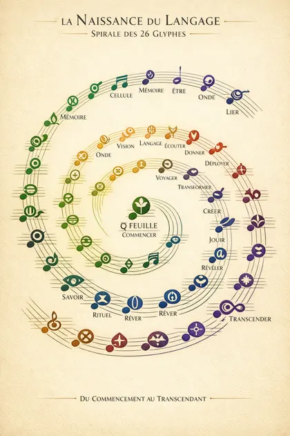 Affiche spiralee La naissance du langage.